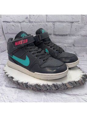 Nike SB Mogan Mid Kids Size 6Y Shoes Gray Blue Pink Sneakers 645025-036